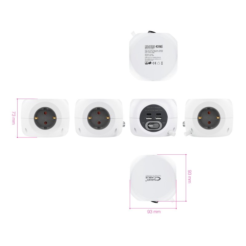 Infortisa Image 1 - Nanocable Base de enchufes con 4 USB Blanco
