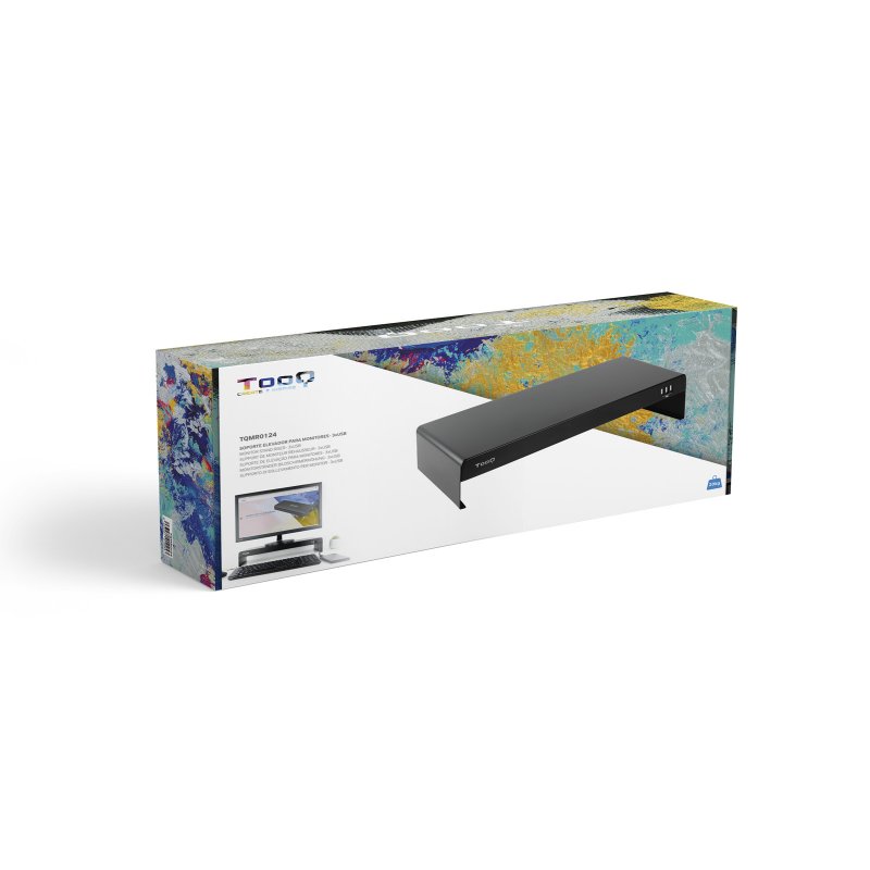 Infortisa Image 3 - Tooq Soporte elevador monitor/portátil 3xUSB negro