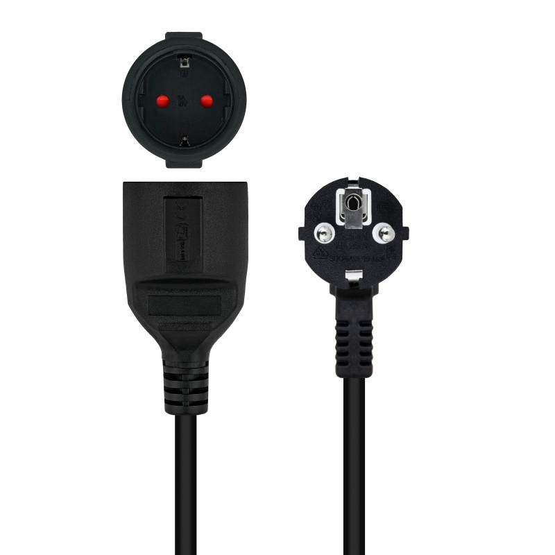 Infortisa Image 2 - Nanocable Cable Alim. Alargador schuko negro 3 M