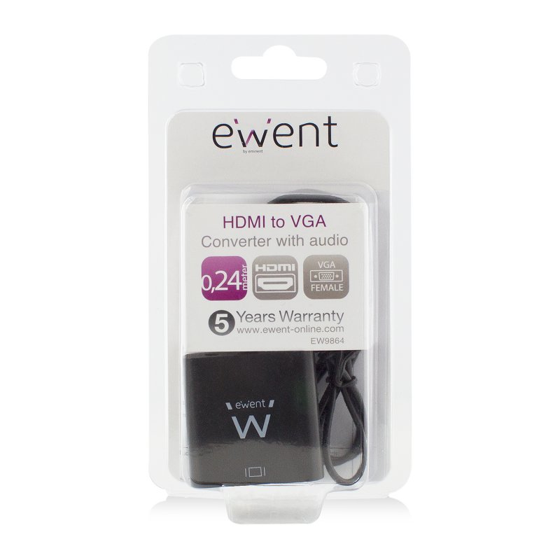 Infortisa Image 2 - EWENT EW9864 Adaptador Hdmi/Vga con Audio