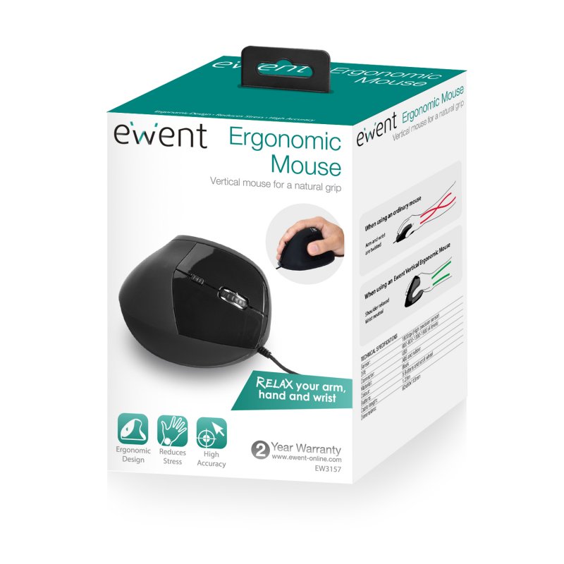 Infortisa Image 3 - Ewent EW3157 Ratón óptico Vertical Usb 2.0
