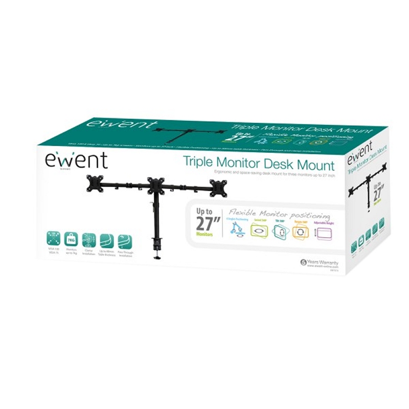 Infortisa Image 2 - EWENT  EW1513 Sopore Tv Mesa  3 Monit. Hasta 27"