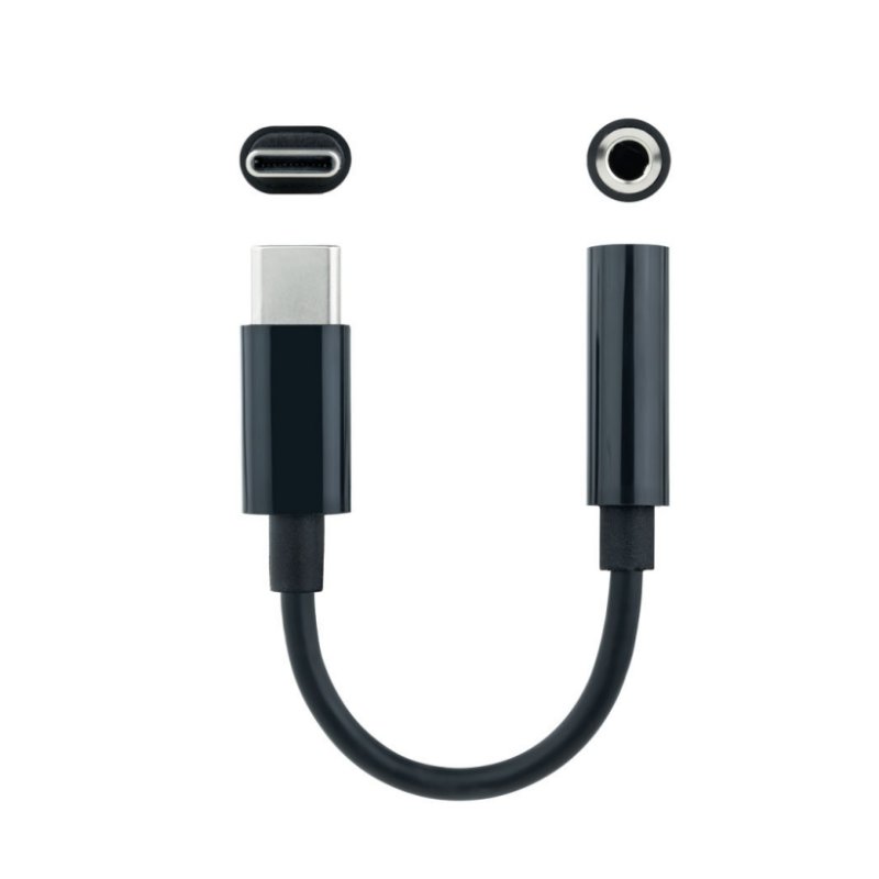 Infortisa Image 1 - Nanocable Adaptador Audio USB-C/M a Jack/H, Negro