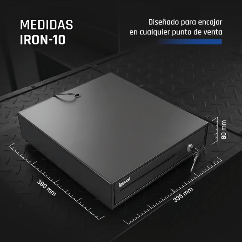 Infortisa Image 4 - iggual Cajón Portamonedas IRON-10 38cm 4+6 negro