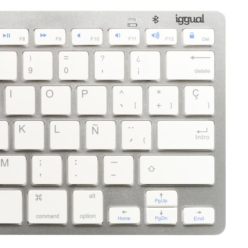 Infortisa Image 3 - iggual Teclado Bluetooth Slim TKL-BT plata 2 canal