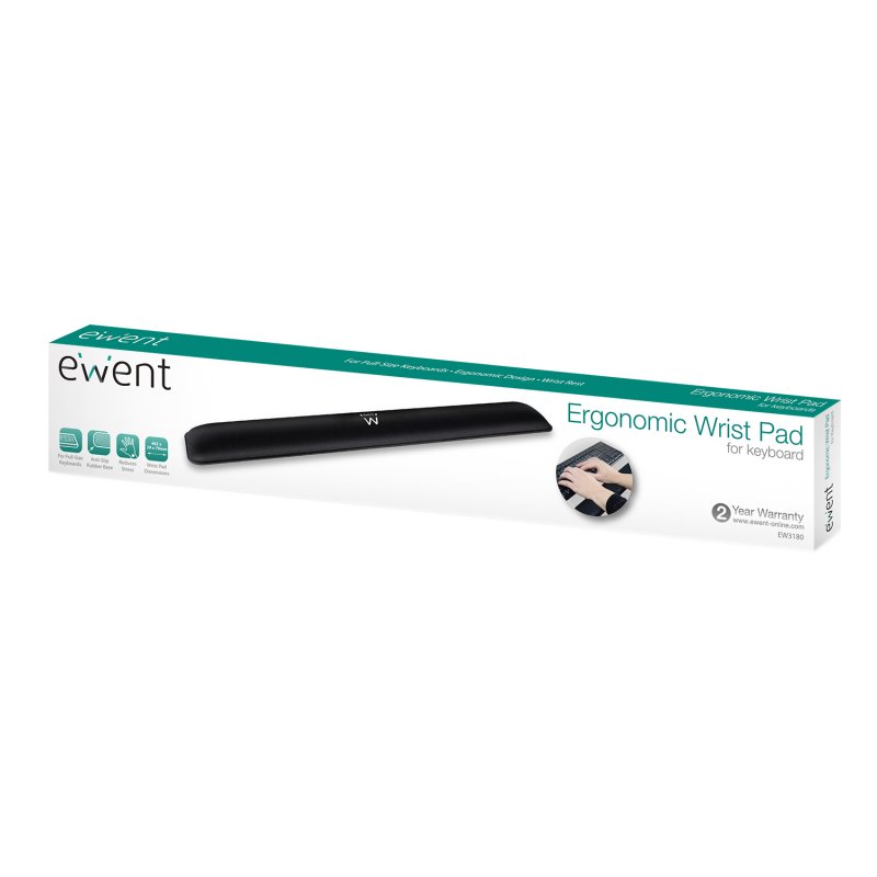 Infortisa Image 1 - EWENT EW3180 Reposa Muñecas Ergonómico Negro