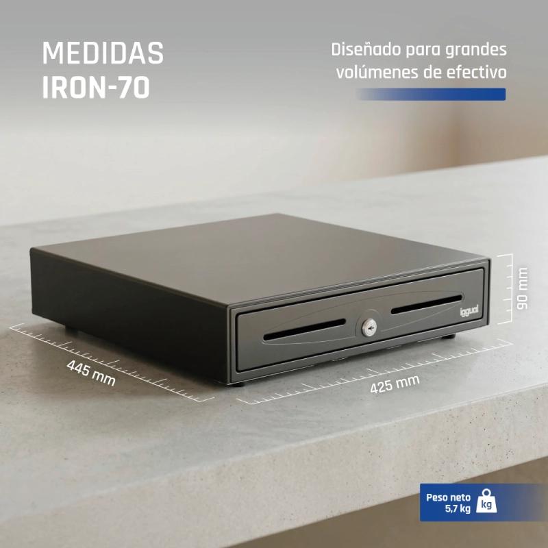 Infortisa Image 5 - iggual Cajón Portamonedas IRON-70 44,5cm 5+8 negro