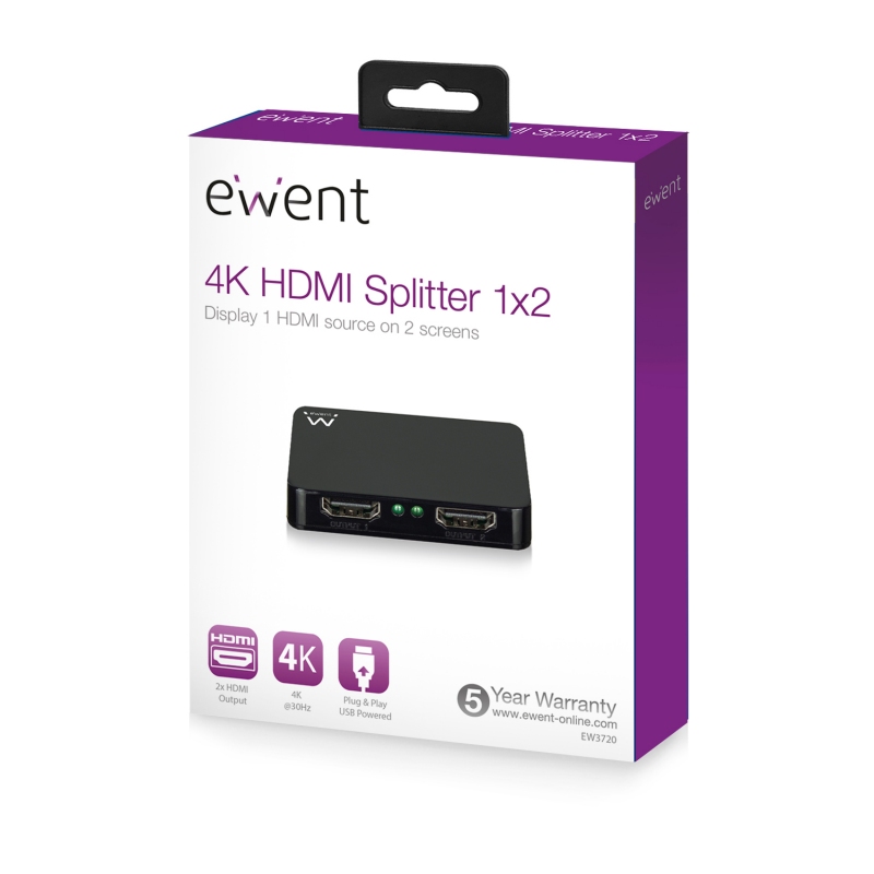 Infortisa Image 3 - Ewent Divisor 4K HDMI 1x2 High Speed