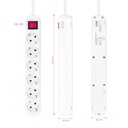 Infortisa Image 1 - Nanocable Regleta 6 tomas con interruptor Blanca
