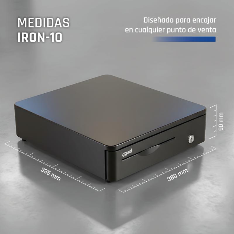 Infortisa Image 4 - iggual Cajón Portamonedas IRON-10R 38cm 4+5 negro