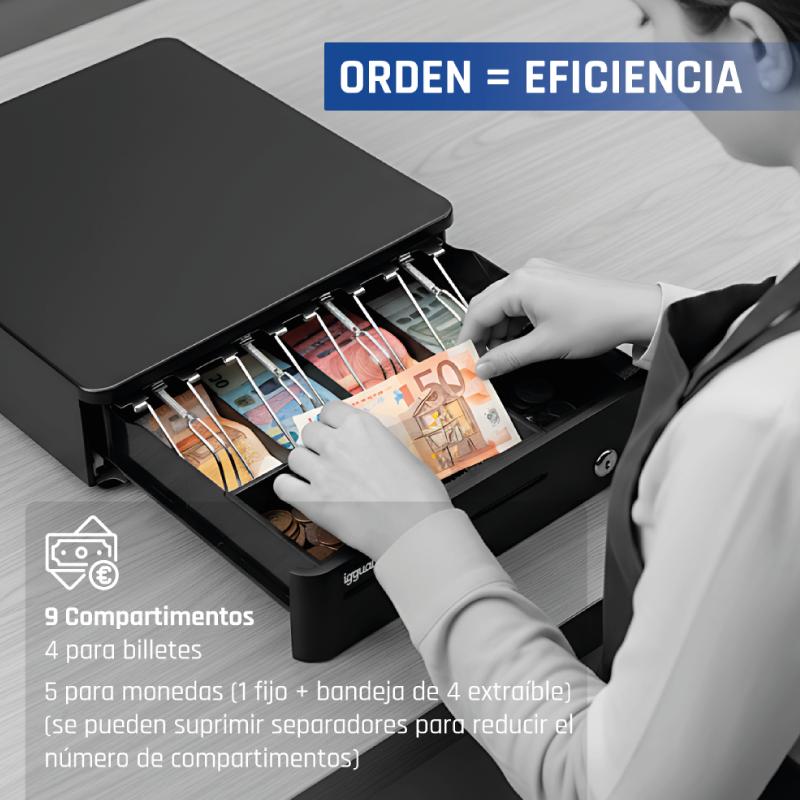 Infortisa Image 5 - iggual Cajón Portamonedas IRON-10R 38cm 4+5 negro