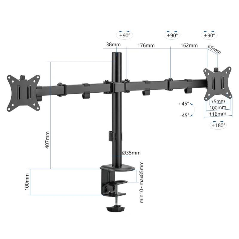 Infortisa Image 1 - iggual SPM02 Soporte pinza 2 monitores 17"-32"