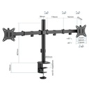 Infortisa Image 1 - iggual SPM02 Soporte pinza 2 monitores 17"-32"