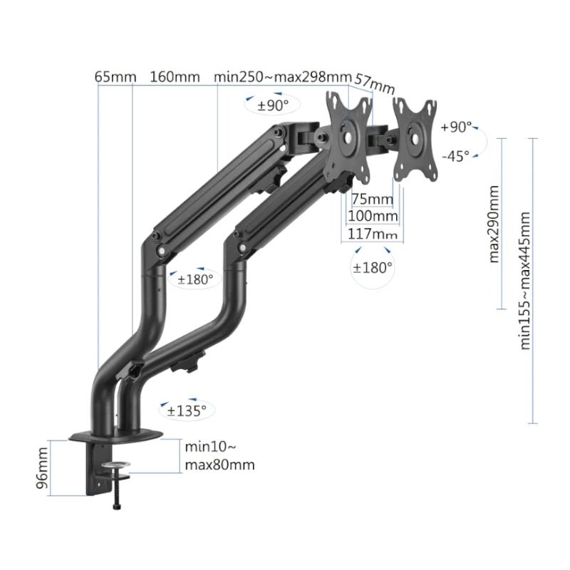 Infortisa Image 1 - iggual SPMP02 Soporte pinza 2 monitores 17"-32"pro