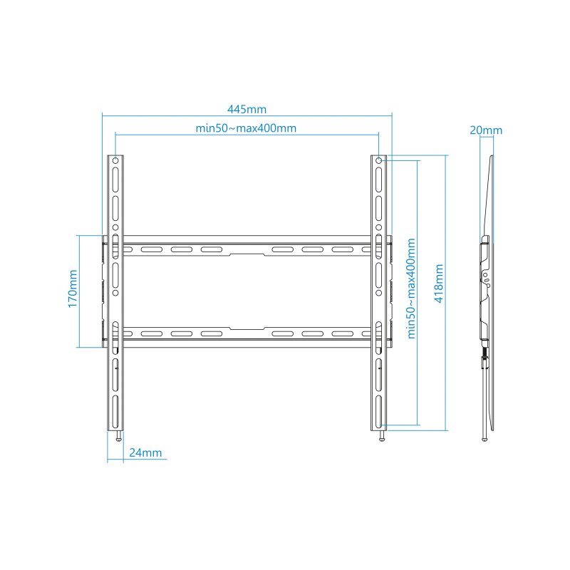 Infortisa Image 2 - Tooq Soporte pared LP1070F-B pantallas 32"-70"