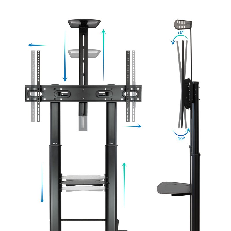 Infortisa Image 1 - Tooq FS20400HM-B Soporte suelo 60"-100" regulable