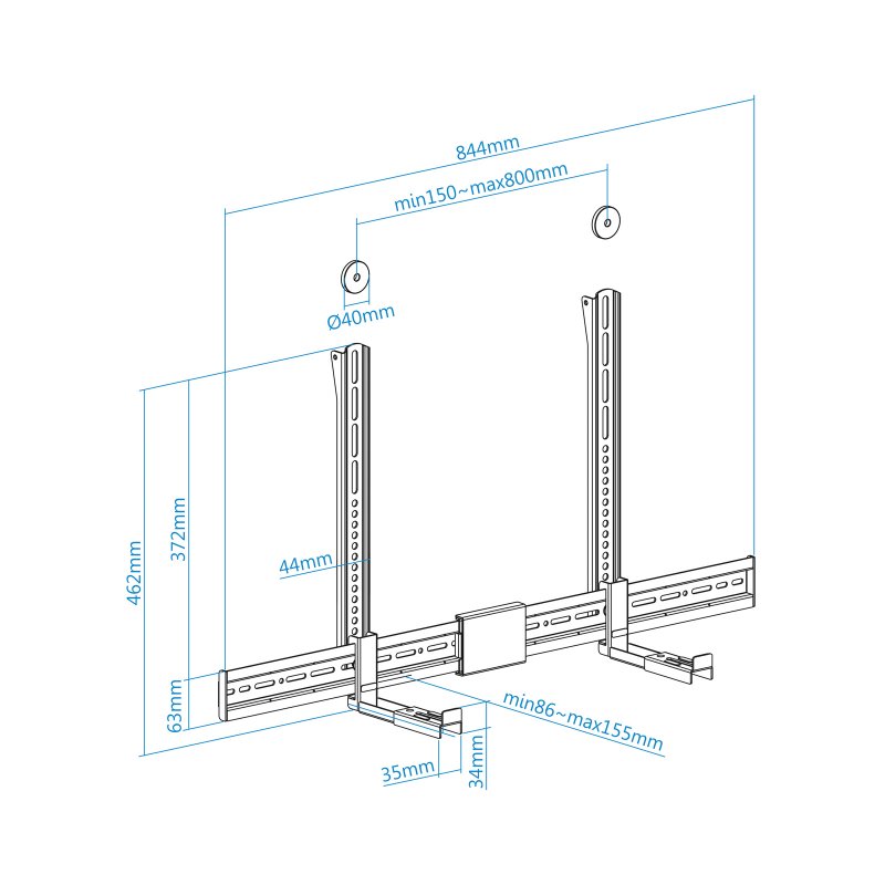 Infortisa Image 1 - Tooq Soporte Barra Sonido para TV Multinstalación