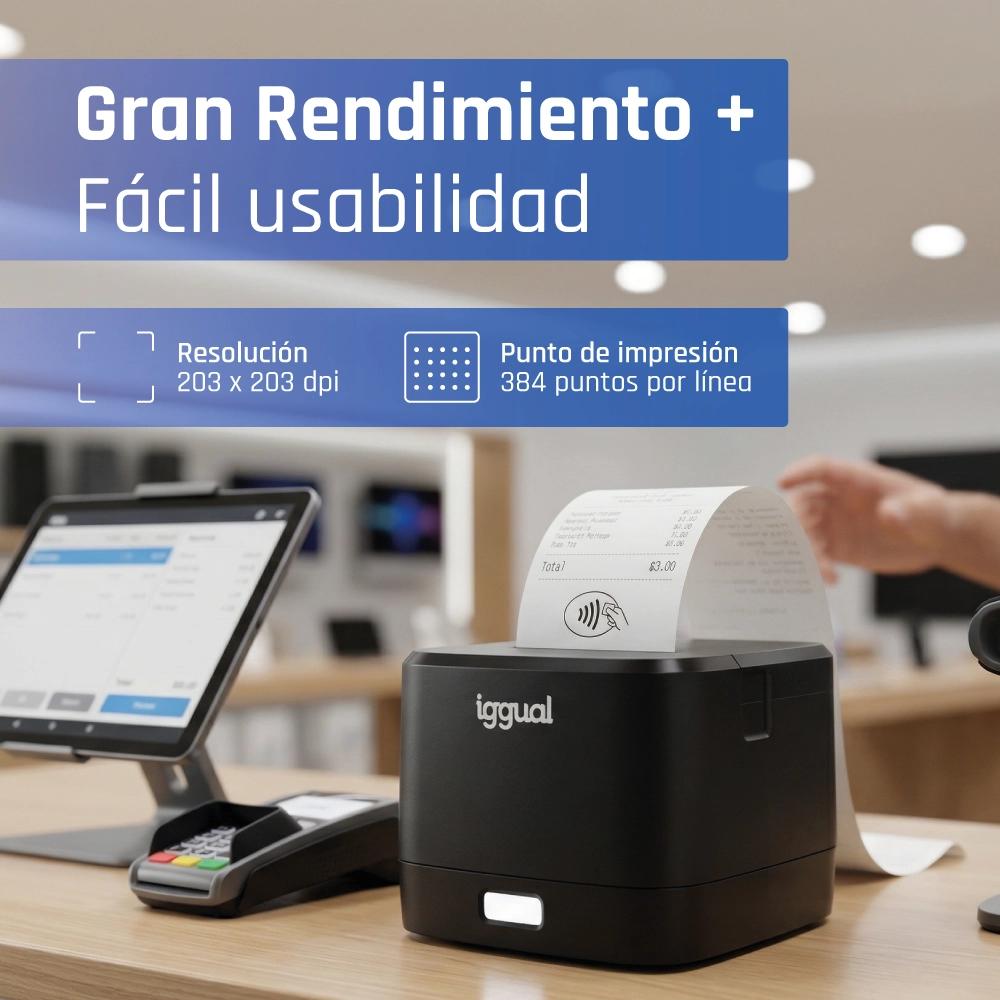 Infortisa Image 3 - iggual Impresora térmica tickets TP EASY 58 USB+RJ