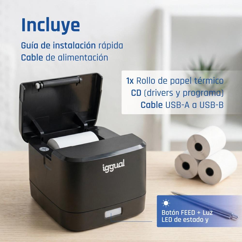 Infortisa Image 5 - iggual Impresora térmica tickets TP EASY 58 USB+RJ