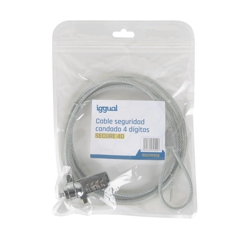Infortisa Image 3 - iggual Cable seguridad candado 4 dígitos SECURE 4D