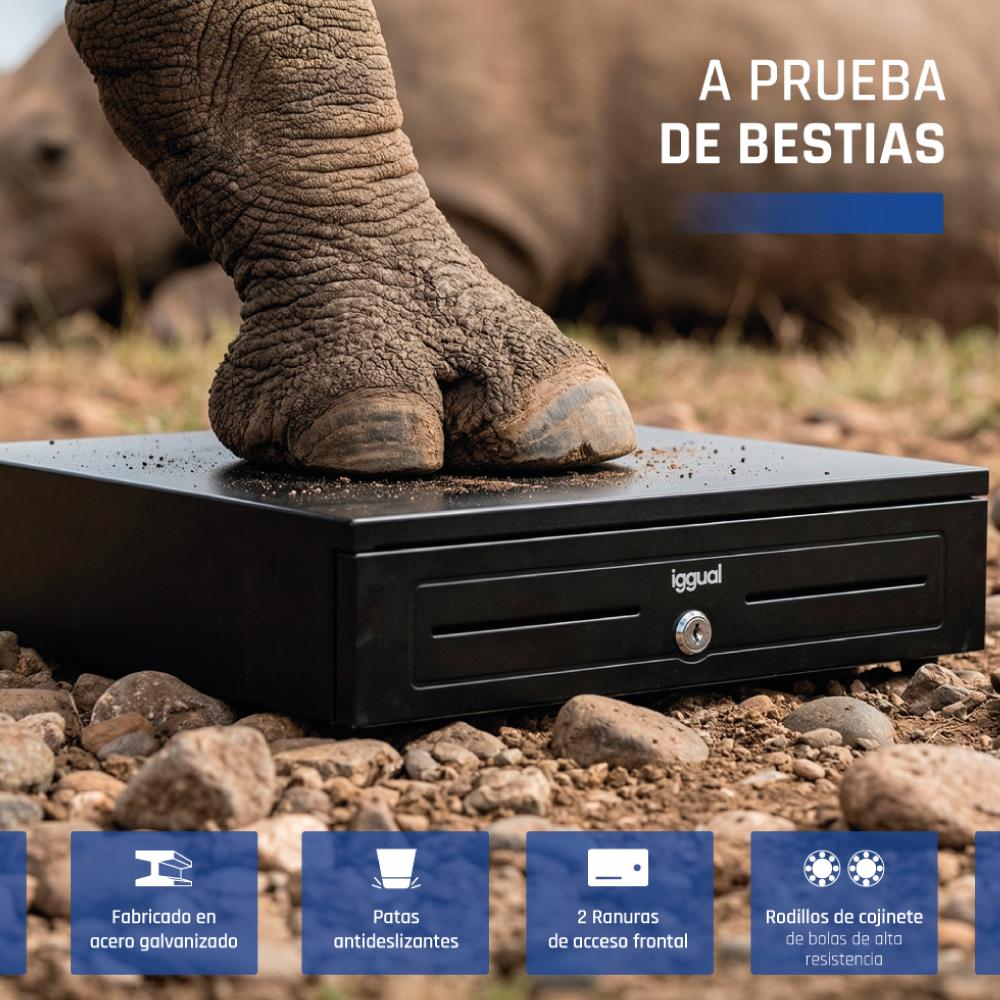 Infortisa Image 2 - iggual Cajón portamonedas IRON-HD 41cm 5+8 negro