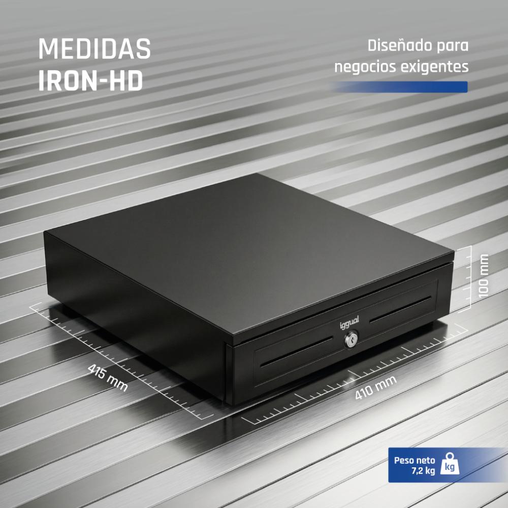 Infortisa Image 4 - iggual Cajón portamonedas IRON-HD 41cm 5+8 negro