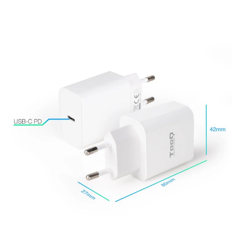 Infortisa Image 1 - Tooq Cargador pared USB-C PD3.0 20W Blanco