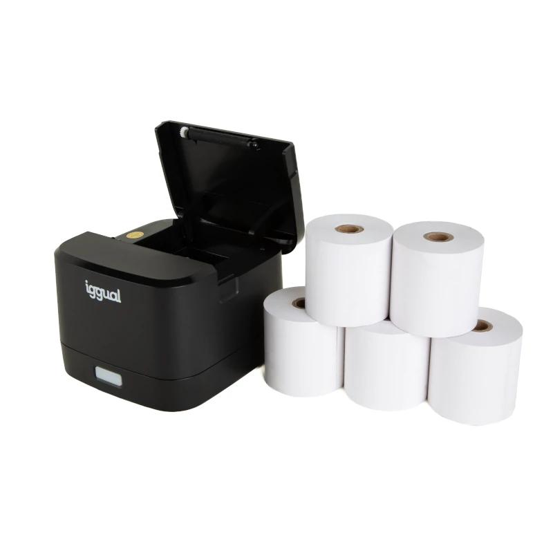 Infortisa Image 1 - iggual Kit impresora térmica TP EASY 58 + 5 rollos