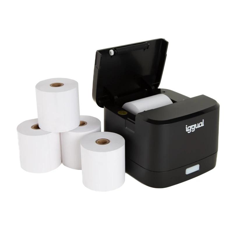 Infortisa Image 2 - iggual Kit impresora térmica TP EASY 58 + 5 rollos