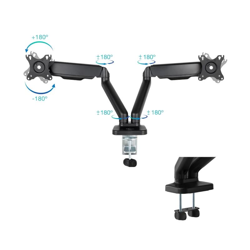 Infortisa Image 2 - Tooq DB5132TNR-B Soporte mesa 2 brazos 17"-32"