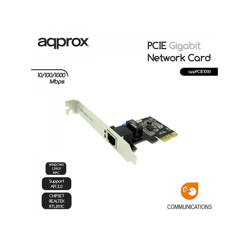 Infortisa Image 1 - approx APPPCIE1000 Tarjeta Red Gigabit PCI-E LP