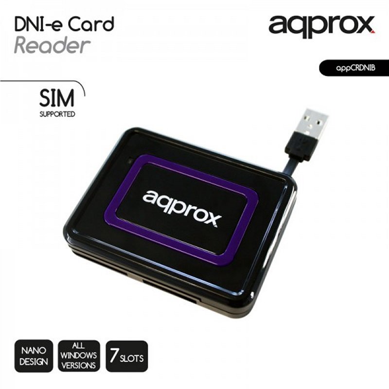 Infortisa Image 1 - approx! APPCRDNIB Lector Tarjetas Externo DNI Negr