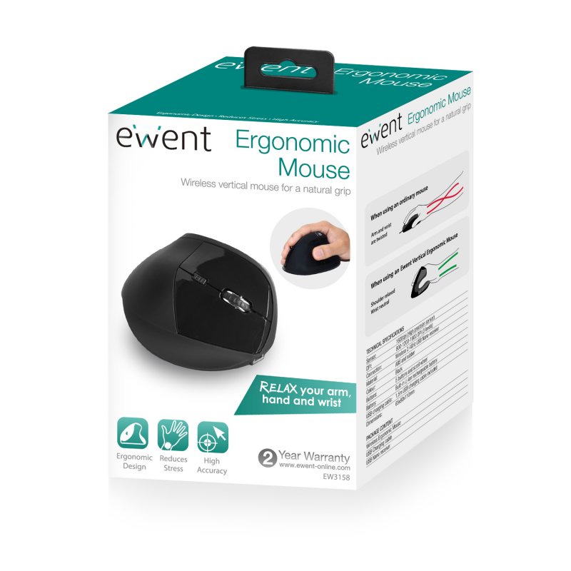 Infortisa Image 3 - Ewent EW3158 Ratón Wireless Vertical 1600 dpi