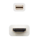 Infortisa Image 2 - Nanocable Cable Conversor Mini DP/ HDMI 2 M Blanco