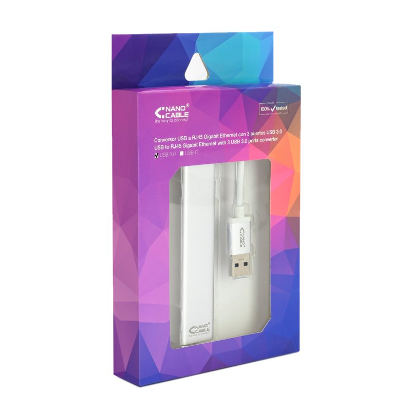 Infortisa Image 2 - Nanocable Conversor USB 3.0 Ethernet + 3xUSB 3.0