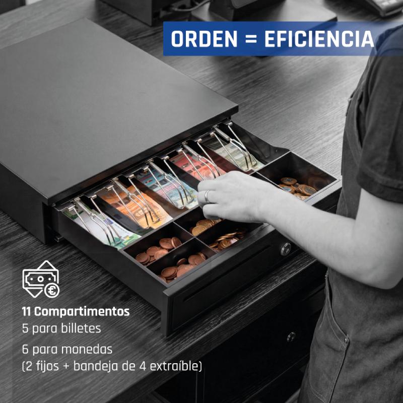 Infortisa Image 5 - iggual Cajón Portamonedas IRON-35 42cm 5+6 negro