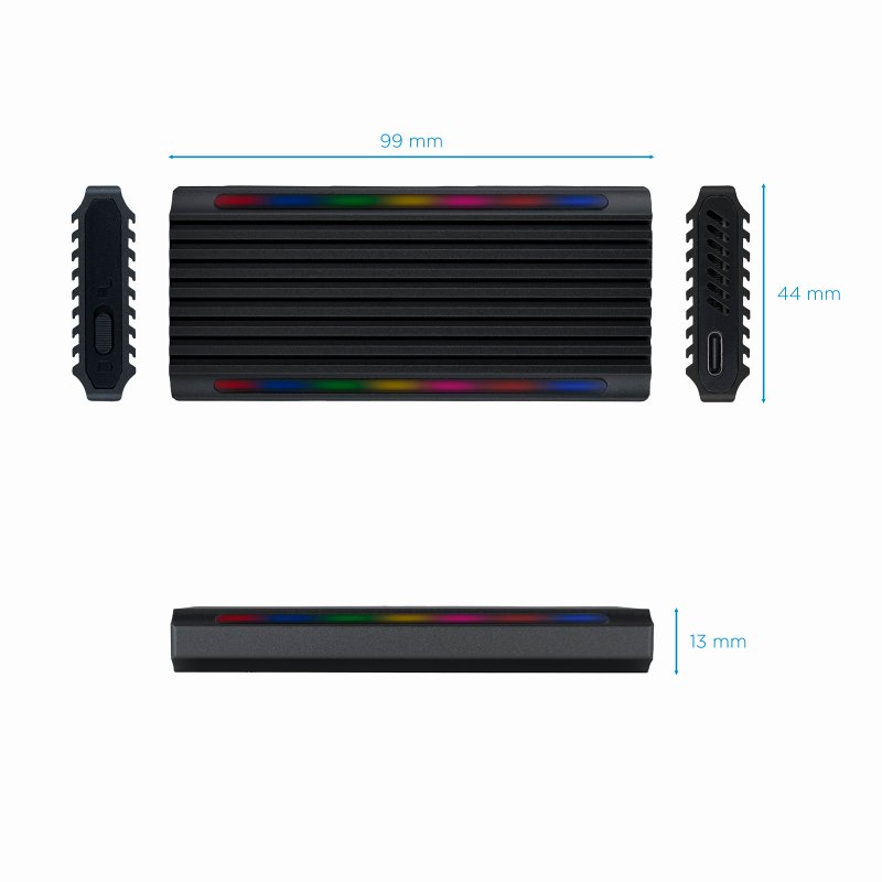 Infortisa Image 2 - Tooq Caja Externa SSD M.2 NGFF/NVMe USB-C Negro