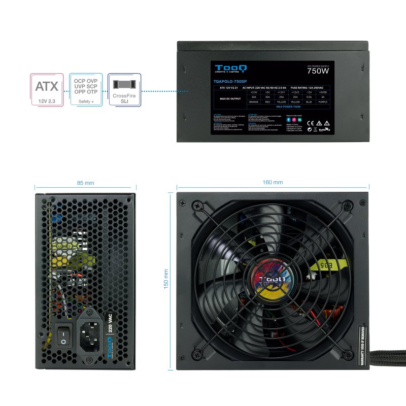 Infortisa Image 3 - Tooq Fuente Alimentación TQAPOLO-750SP 750W
