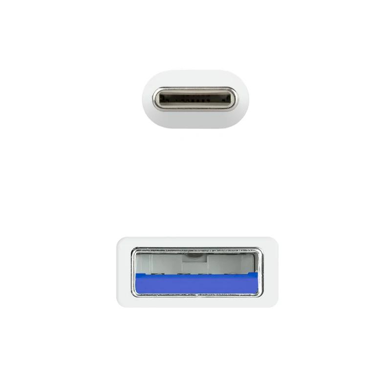 Infortisa Image 2 - Nanocable Cable USB 3.1 Gen2 USB-C/A 1 M Blanco