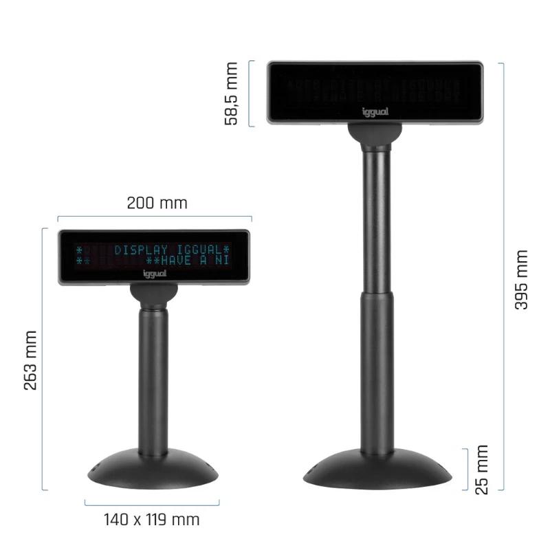 Infortisa Image 1 - iggual Visor TPV regulable USB VFD 7" INFO DISPLAY