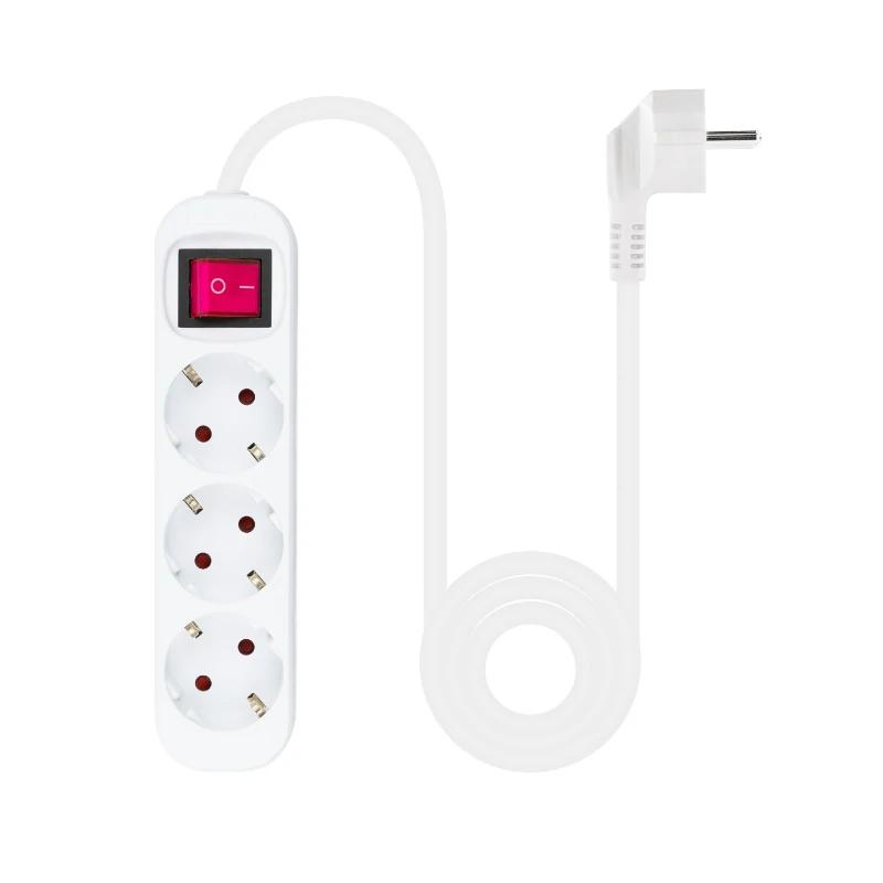 Infortisa Image 2 - Nanocable Regleta 3 Tomas Interruptor Blanco