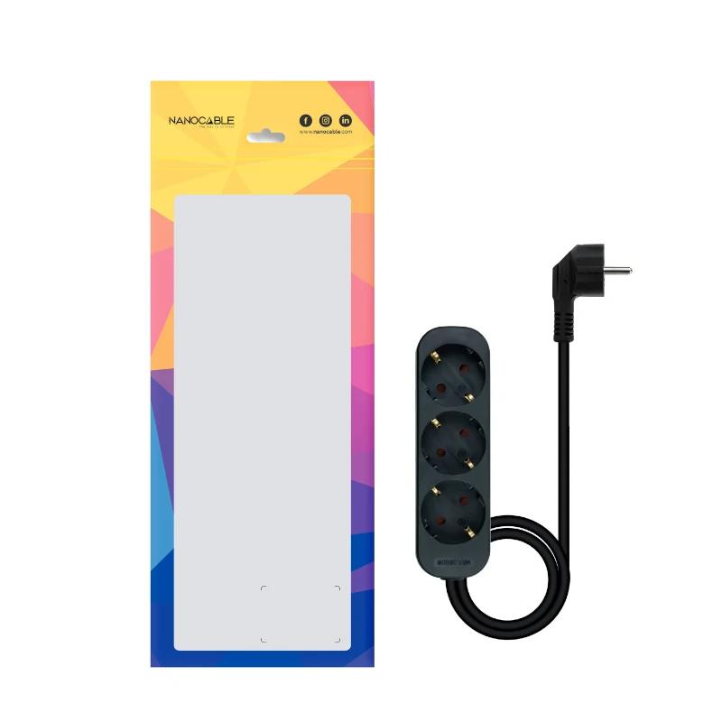 Infortisa Image 2 - Nanocable Regleta de Enchufes 3 Tomas 1.4 m Negro
