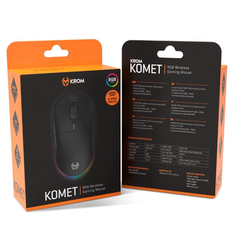 Infortisa Image 1 - Krom Komet Raton inalambrico Rgb