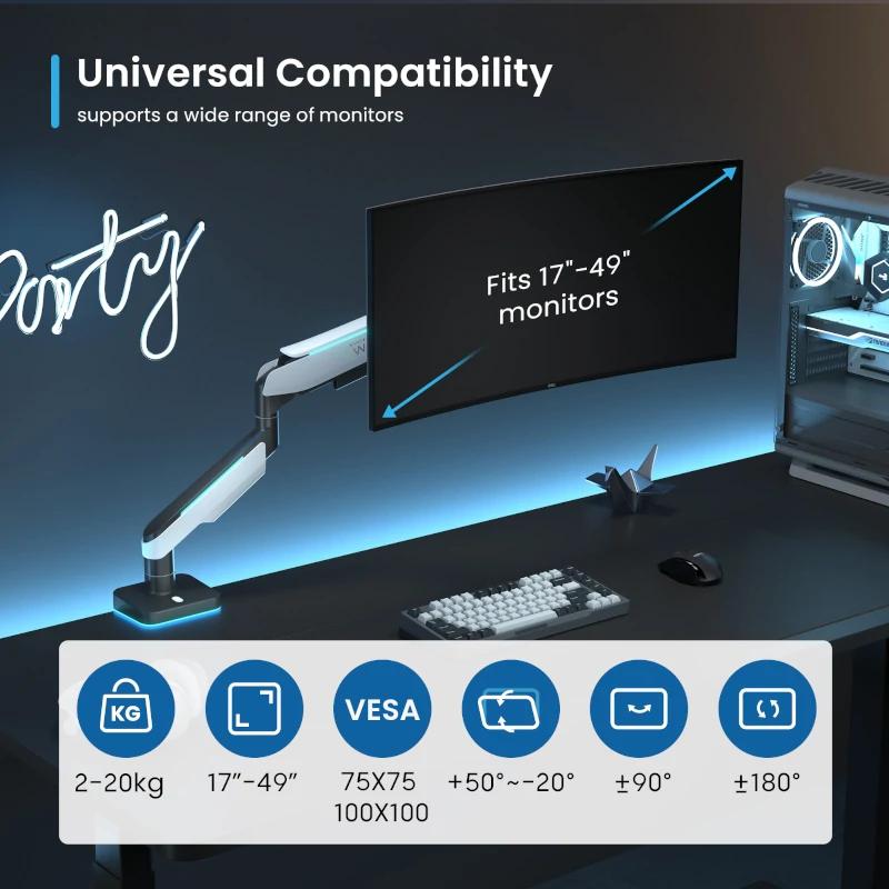 Infortisa Image 2 - EWENT EW1509 Soporte monitor 0-49" con luces RGB