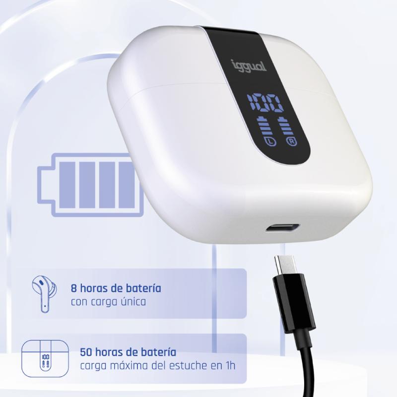 Infortisa Image 2 - iggual Auriculares inalámbricos TWS Bluetooth blan