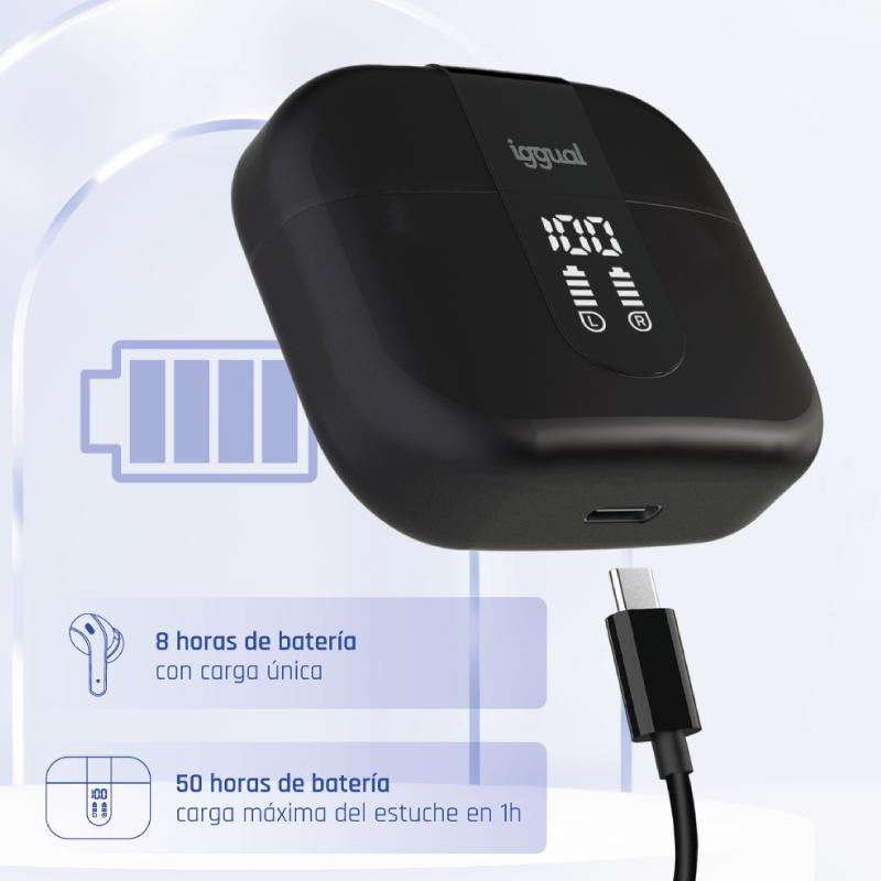 Infortisa Image 2 - iggual Auriculares inalámbricos TWS Bluetooth negr