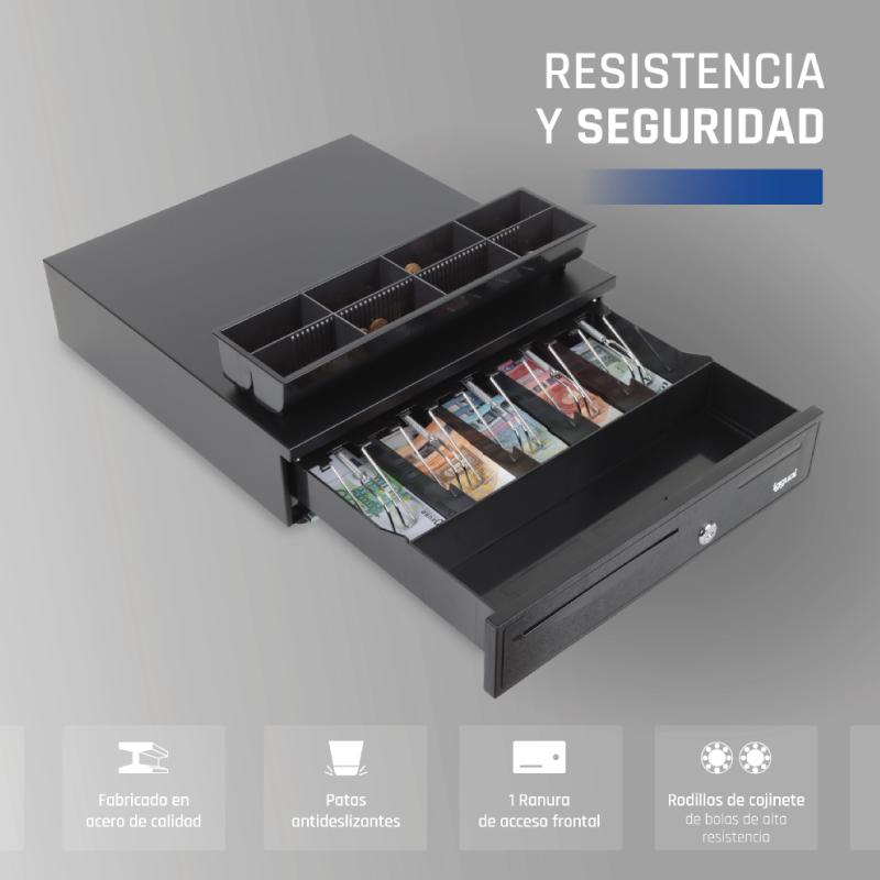 Infortisa Image 2 - iggual Cajón portamonedas IRON-20 42cm 4+8 negro