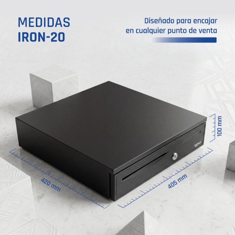 Infortisa Image 4 - iggual Cajón portamonedas IRON-20 42cm 4+8 negro