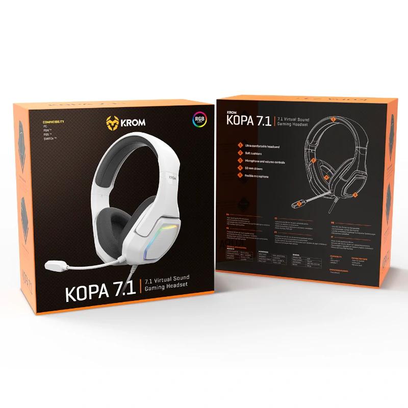 Infortisa Image 3 - KROM KOPA AURICULARES GAMING 7.1 VIRTUAL BLANC