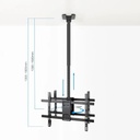 Infortisa Image 2 - Tooq LPCE2286TSLI-XL-B Soporte techo 2 TV 43"-86"
